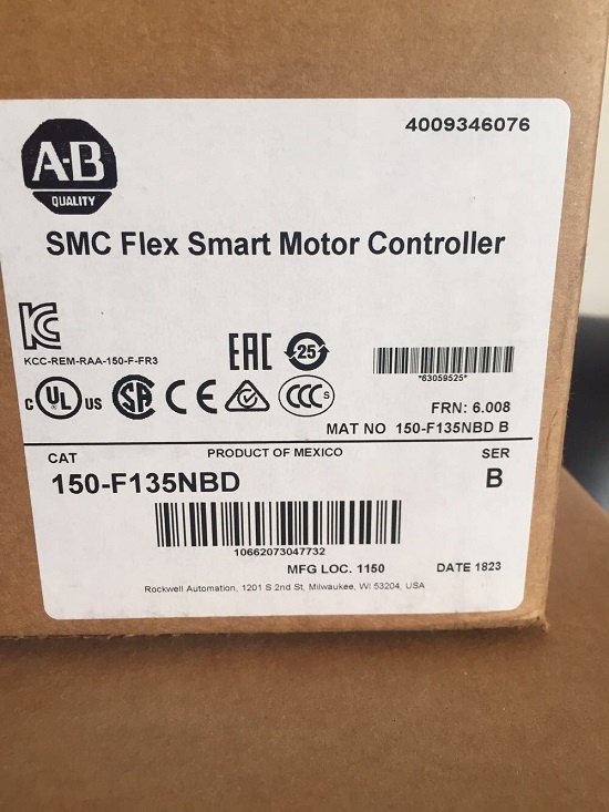 ALLEN BRADLEY SMC FLEX SMART MOTOR CONTROLLER 150-F135NBD SER B